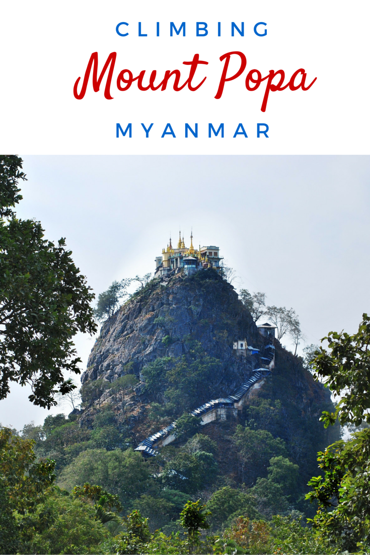 Climbing Mount Popa in Myanmar, surrounded by monkeys!