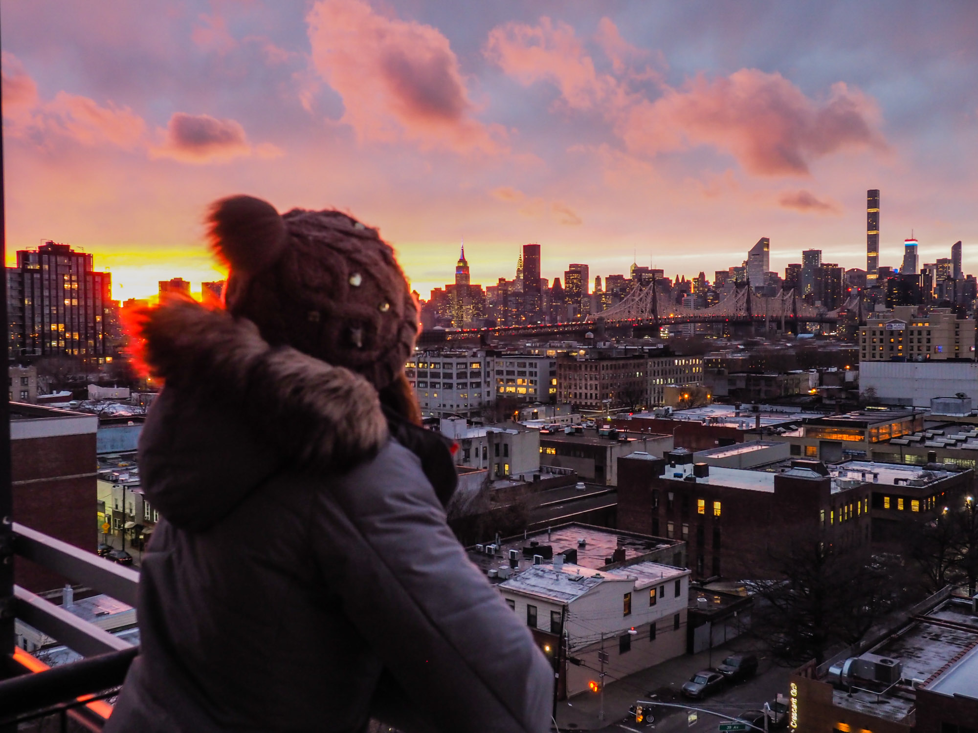 Manhattan sunset view